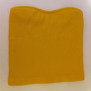 Yellow Ribbed Tube Top